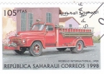 Sellos del Mundo : Africa : Marruecos : camión de bomberos