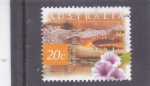 Stamps Australia -  cocodrilo y flores
