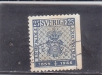 Stamps : Europe : Sweden :  ESCUDO Primer diseño de sello postal sueco