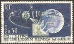 Stamps France -  Primera emisión de televisión por satélite