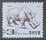 Stamps North Korea -  Animales - White Rhinoceros
