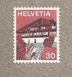 Stamps Switzerland -  Casa con viñedo