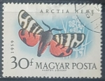 Stamps Hungary -  Mariposas - Arctia festiva