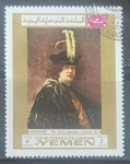 Stamps Yemen -  Self-portrait with feather hat
