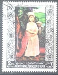 Stamps Yemen -  Detail of The Artist's Daughter, by John Singleton Copley