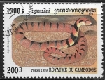 Stamps Cambodia -  Animales - Aspidelaps lubricus