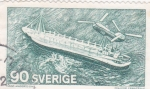 Stamps Sweden -  barco y helicóptero