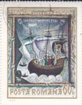 Stamps Romania -  Monasterio de Moldovita: San Nicolás calmando la tormenta