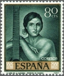 Stamps : Europe : Spain :  ESPAÑA 1965 1660 Sello Nuevo Julio Romero de Torres Niña de la Guitarra