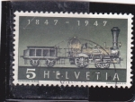 Sellos de Europa - Suiza -  centenario Primera locomotora de vapor