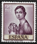 Stamps Spain -  Pintores 1965 - Romero de Torres, Joven con jarro