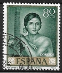 Stamps Spain -  Pintores 1965 - Romero de Torres, Joven con guitarra
