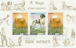 Stamps : Asia : North_Korea :  2460 y 158 H.B. - Perros, Lulu de Pomerania y Pointer y 