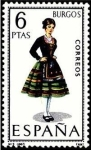 Stamps Spain -  ESPAÑA 1967 1775 Sello ** Trajes Tipicos Españoles Burgos