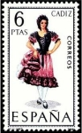 Stamps Spain -  ESPAÑA 1967 1777 Sello ** Trajes Tipicos Españoles Cadiz