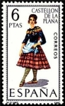 Stamps Spain -  ESPAÑA 1967 1778 Sello ** Trajes Tipicos Españoles Castellon