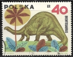 Stamps Poland -  AnimalesPrehistoricos - Brontosaurus