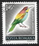Stamps Romania -  Aves - Merops apiaster