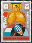 Stamps United Arab Emirates -  Sapporo 72 - Adrianus „Ard“ Schenk (*1944) Holanda