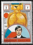 Stamps United Arab Emirates -  Sapporo 72 - Ondrej Nepela (1951-1989) Checoslovaquia