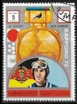 Stamps United Arab Emirates -  Sapporo 72 - Wolfgang Scheidel (*1943), GDR