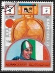 Stamps United Arab Emirates -  Sapporo 72 - Gustav Thöni (*1951), Italia