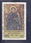 Stamps Chile -  centenario fallecimiento San Juan Boscp