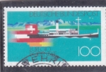 Stamps Germany -  Barco de vapor del lago y banderas