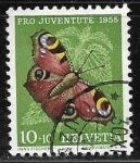 Stamps Switzerland -  Pro Juventude 1955- mariposa