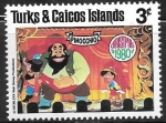 Stamps America - Turks and Caicos Islands -  Dibujos animados - Pinocchio y Stromboli