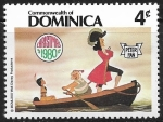 Sellos del Mundo : America : Dominica : Dibujos animados - Captain Hook and Tiger Lily
