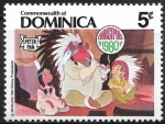 Sellos del Mundo : America : Dominica : Dibujos animados - Peter Pan - Peter, Lily & the big Chief
