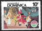 Sellos de America - Dominica -  Dibujos animados -  Peter Pan - Peter, Captain Hook, Wendy