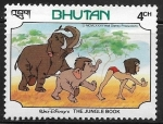 sello : Asia : Bhut�n : Dibujos animados - Hathi, Baby elephant, Mowgli
