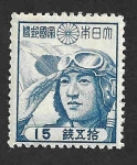 Stamps Japan -  335 - Aviador y Bandera Japonesa