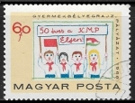 Stamps Hungary -  Niños con banderas