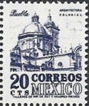 Stamps America - Mexico -   Cathedral of Puebla