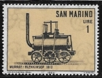 Stamps San Marino -  Cog-wheel Locomotive Murray-Blenkinsop (1812)