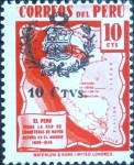 Stamps : America : Peru :   Highway Map of Peru - surcharged