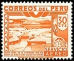 Stamps : America : Peru :  Dam, Ica River