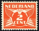 Stamps : Europe : Netherlands :  Flying Dove - No Watermark