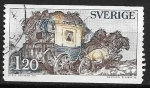 Sellos del Mundo : Europa : Suecia : Coches - “The Mail Coach” (E. Schwab