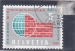 Stamps Switzerland -  Globo con pared en construcción