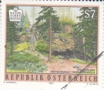 Stamps Austria -  paisaje-Roca Stingl (Bosques de Bohemia, Alta Austria)