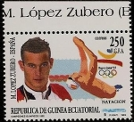 Stamps Equatorial Guinea -  Campeones Olímpicos Barcelona 92 -Natación- M. López Zubero - España