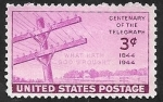 Stamps : America : United_States :  475 - Centº del telégrafo