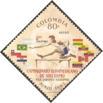 Stamps Colombia -  campeonato suramericano de atletismo