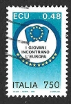 Stamps Italy -  1834 - Encuentro de la Juventud Europea
