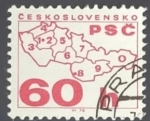 Stamps : Europe : Czechoslovakia :  Mapa codigo postal