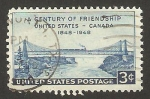 Stamps : America : United_States :  512 - Centº de las relaciones con Canada, puente del ferrocarril sobre en rio Niagara